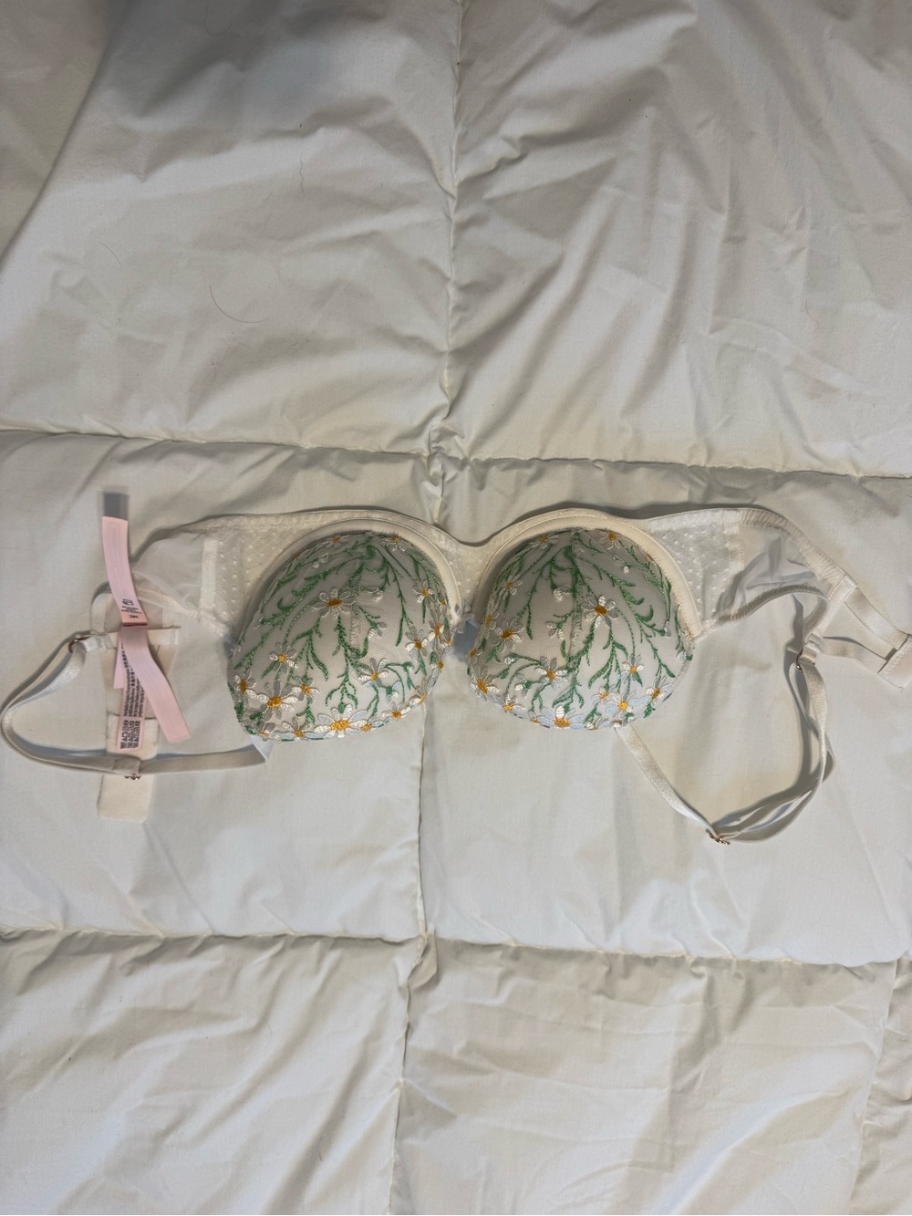 Victoria Secret Floral Embroidered White Bra
